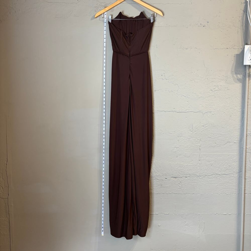Deme by Gabriella Pearl Gown in Dark Brown Women's Medium Prom Wedding - Picture 4 of 8